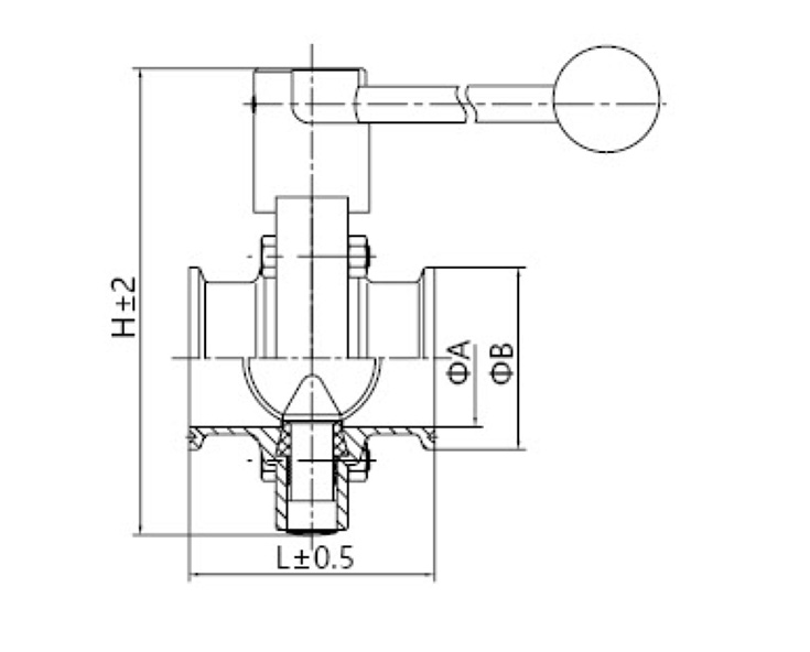 Sanitary Manual Clamp Butterfly Valve